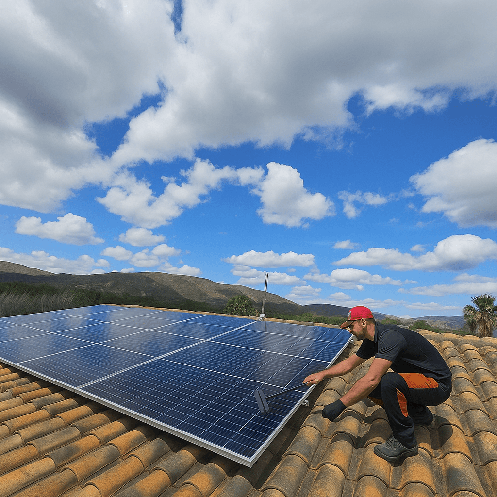 paneles solares limpieza