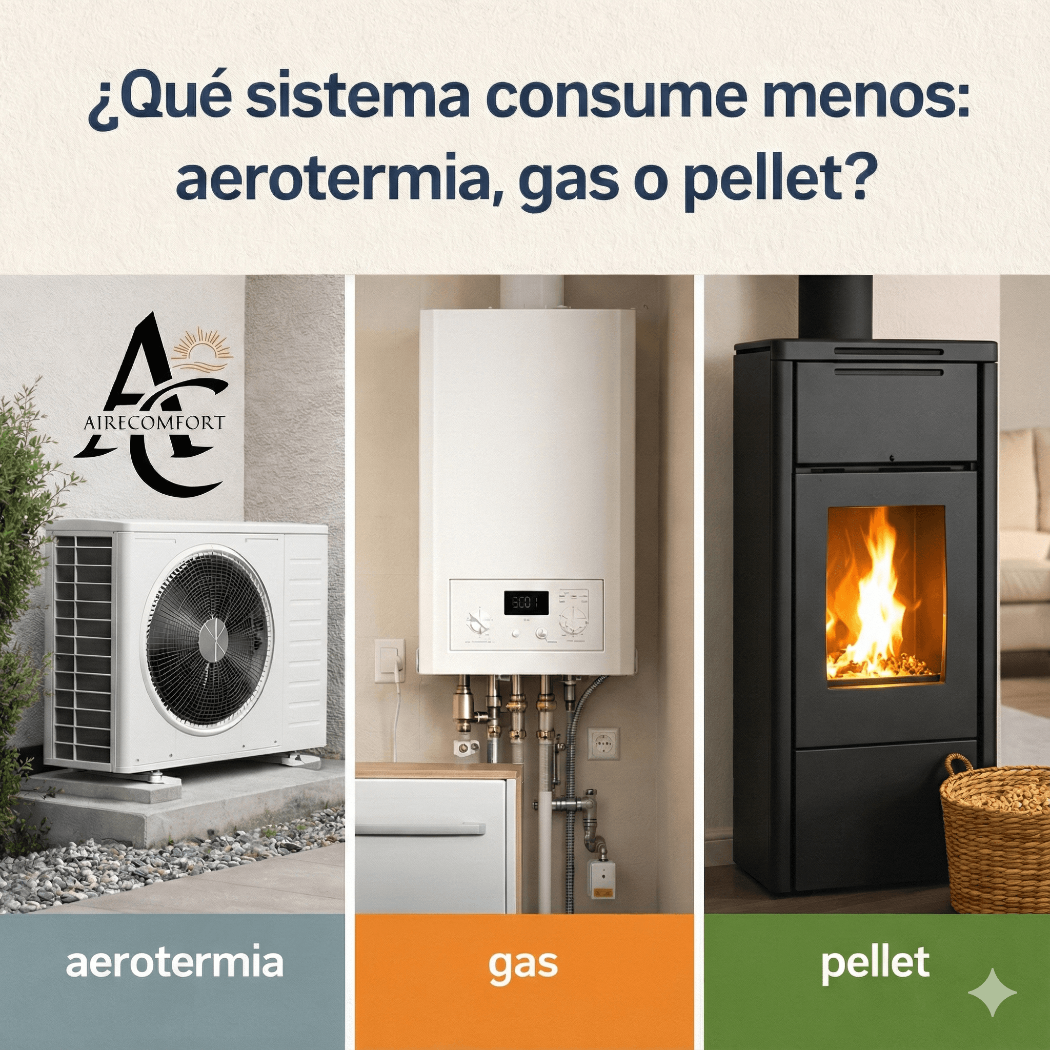 Aerotermia vs Gas y Pellet: ¿Cuál consume menos energía?,Aerotermia vs Gas y Pellet