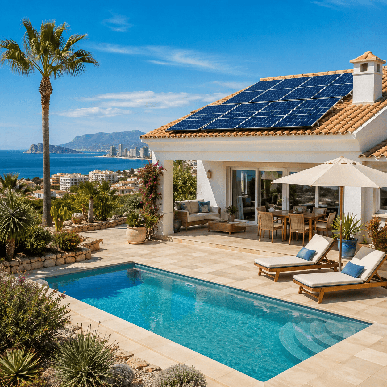 Placas solares en Alicante para segundas residencias, piscinas y viviendas vacacionales